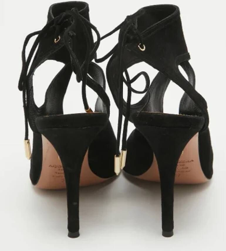 Aquazzura Pre-owned Suede sandals Black Dames