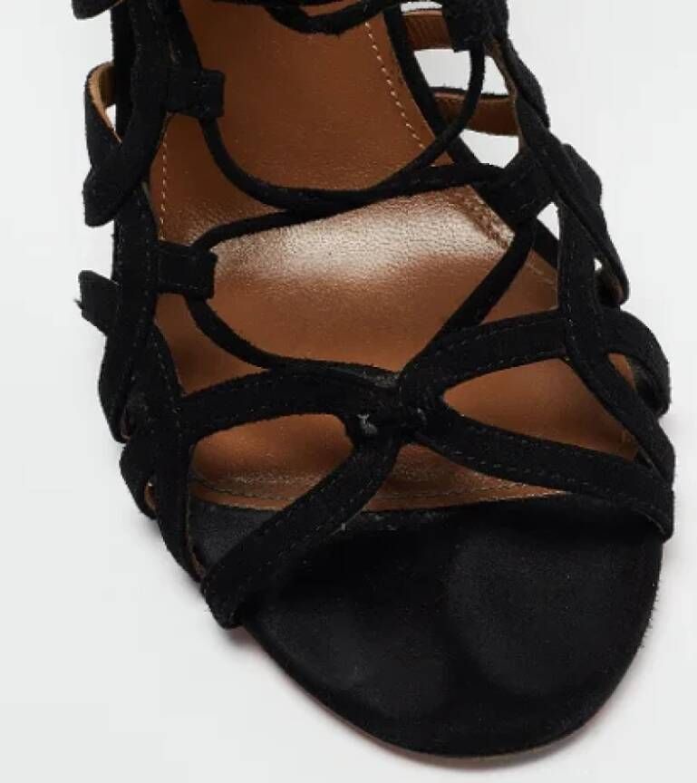 Aquazzura Pre-owned Suede sandals Black Dames