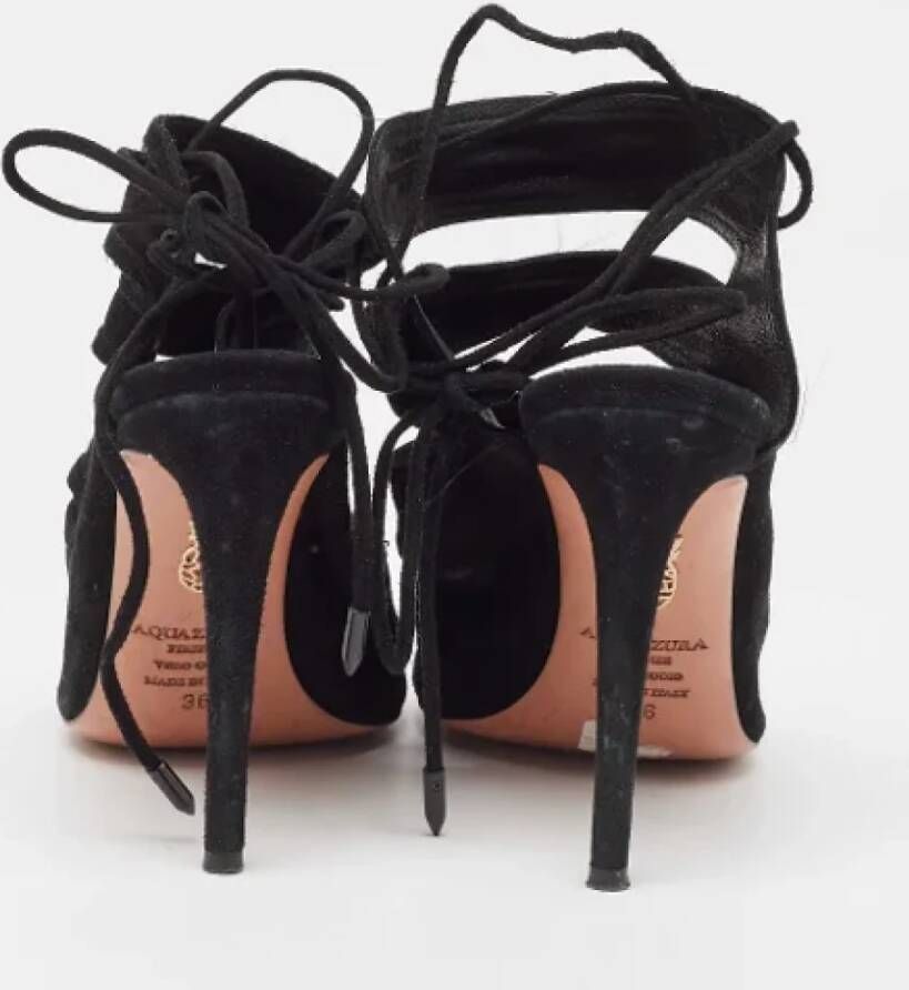 Aquazzura Pre-owned Suede sandals Black Dames