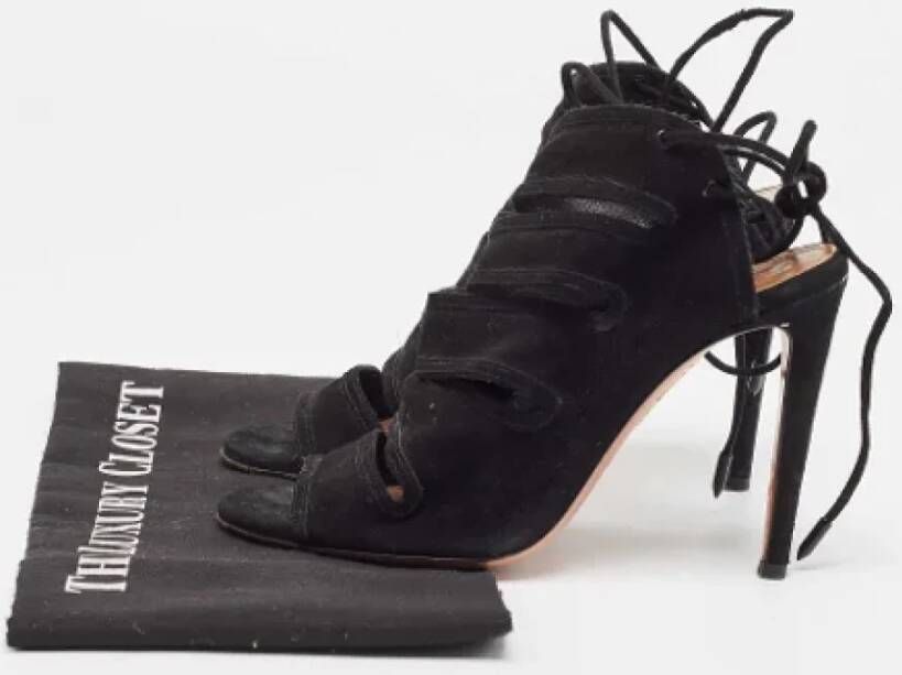 Aquazzura Pre-owned Suede sandals Black Dames