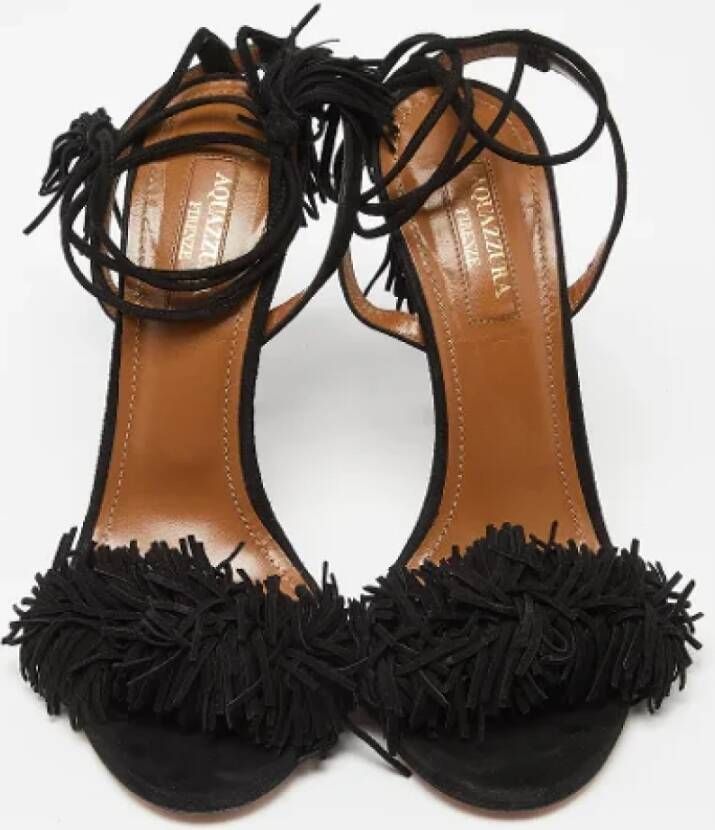 Aquazzura Pre-owned Suede sandals Black Dames