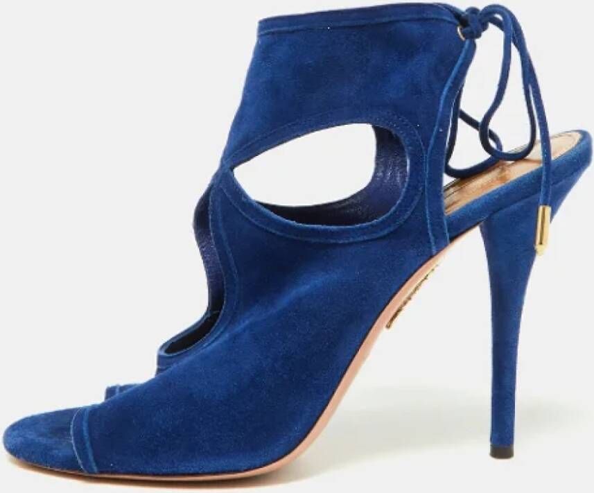 Aquazzura Pre-owned Suede sandals Blue Dames