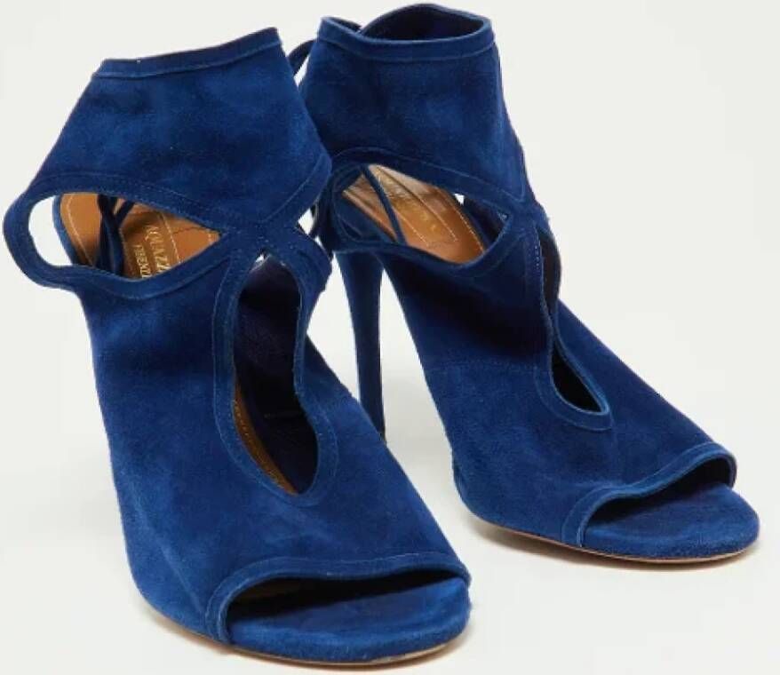 Aquazzura Pre-owned Suede sandals Blue Dames