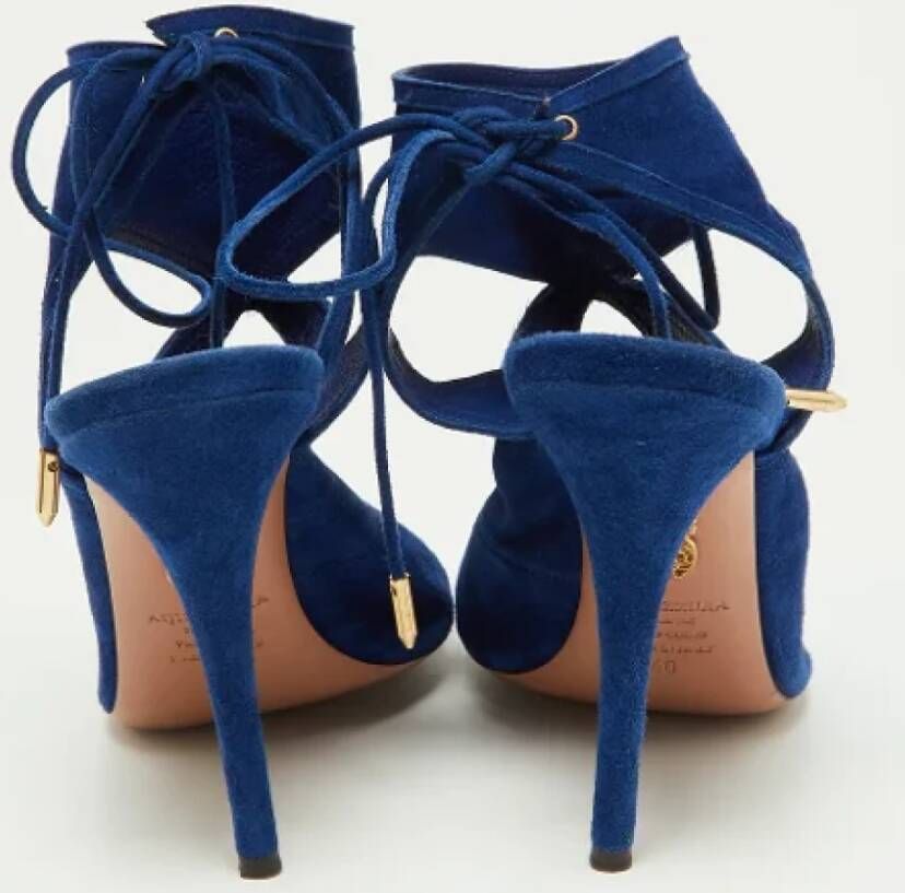 Aquazzura Pre-owned Suede sandals Blue Dames