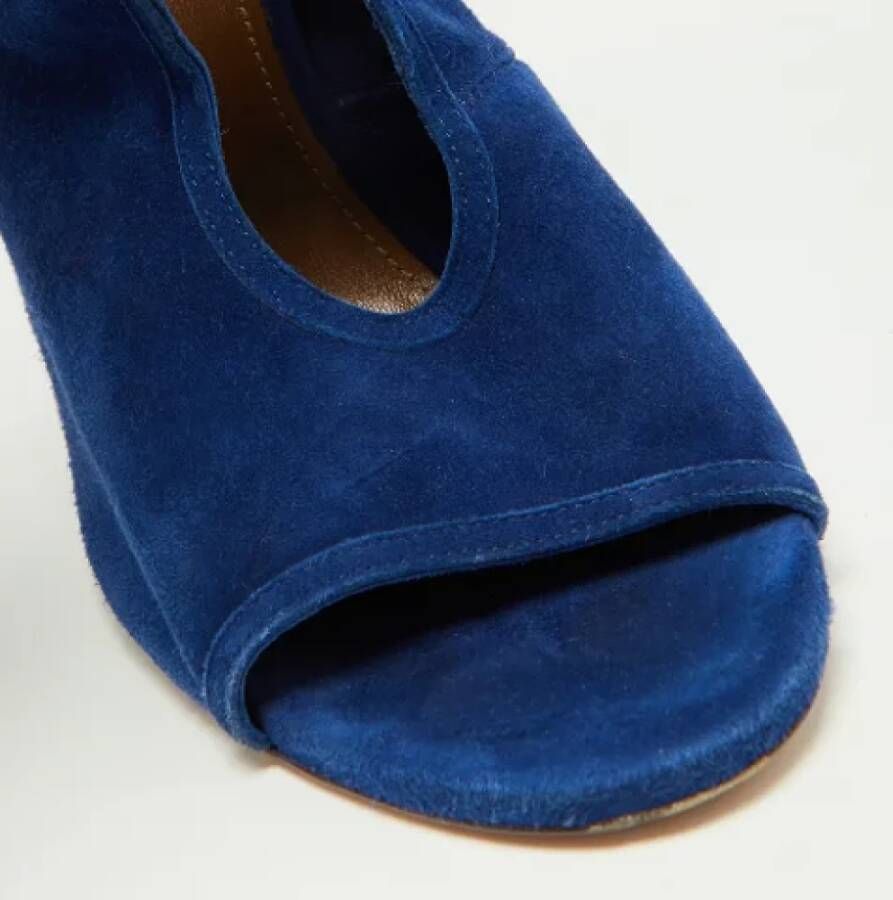 Aquazzura Pre-owned Suede sandals Blue Dames