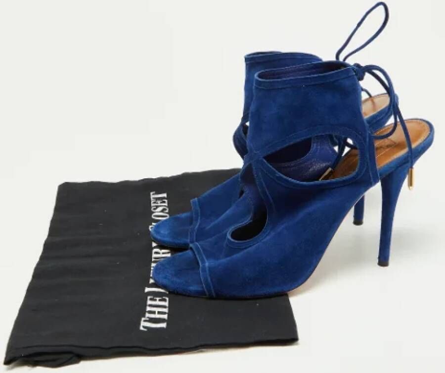 Aquazzura Pre-owned Suede sandals Blue Dames