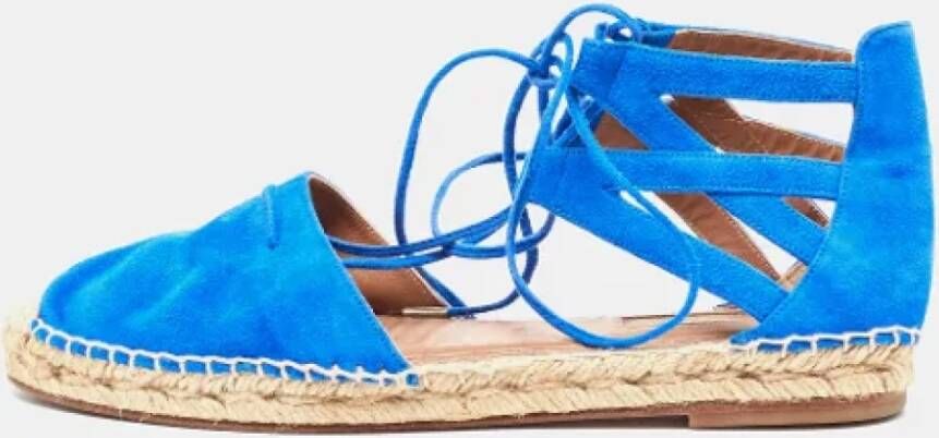 Aquazzura Pre-owned Suede sandals Blue Dames