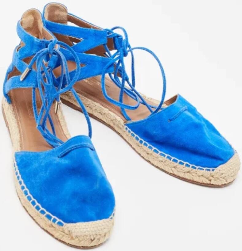 Aquazzura Pre-owned Suede sandals Blue Dames