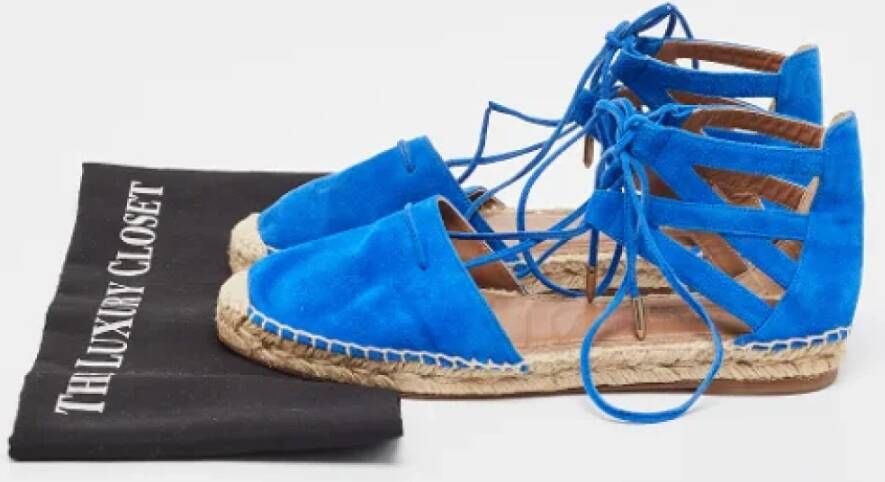 Aquazzura Pre-owned Suede sandals Blue Dames