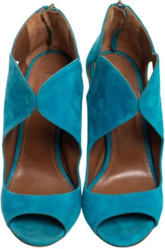 Aquazzura Pre-owned Suede sandals Blue Dames