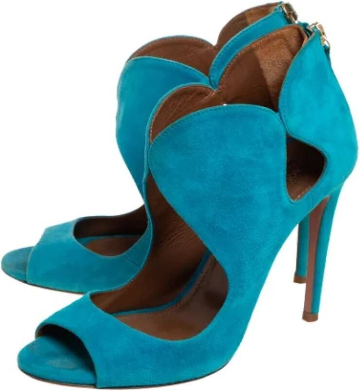 Aquazzura Pre-owned Suede sandals Blue Dames