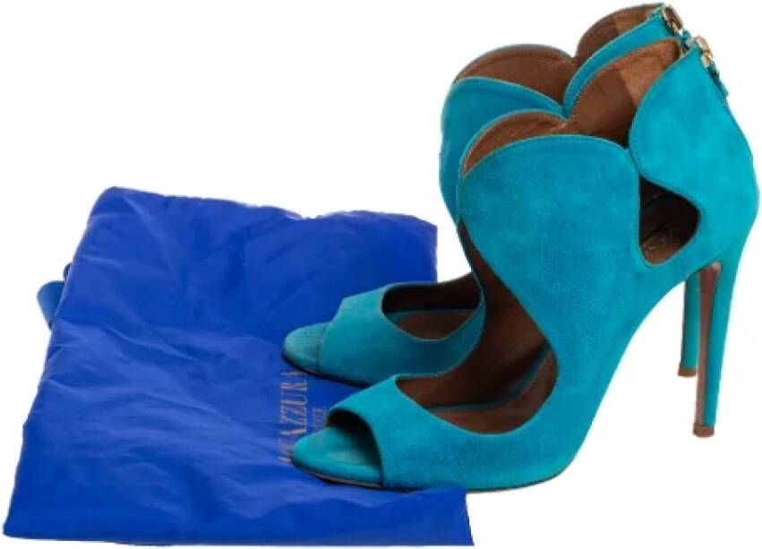 Aquazzura Pre-owned Suede sandals Blue Dames