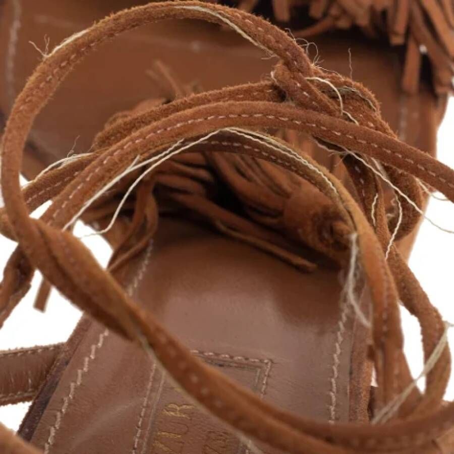 Aquazzura Pre-owned Suede sandals Brown Dames