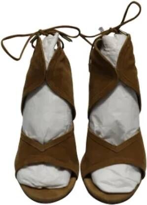 Aquazzura Pre-owned Suede sandals Brown Dames