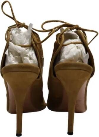 Aquazzura Pre-owned Suede sandals Brown Dames