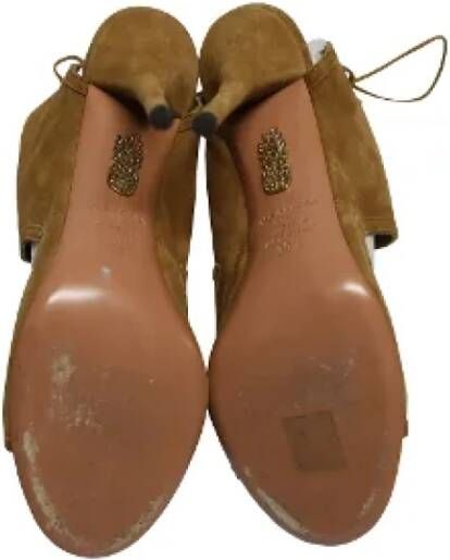 Aquazzura Pre-owned Suede sandals Brown Dames