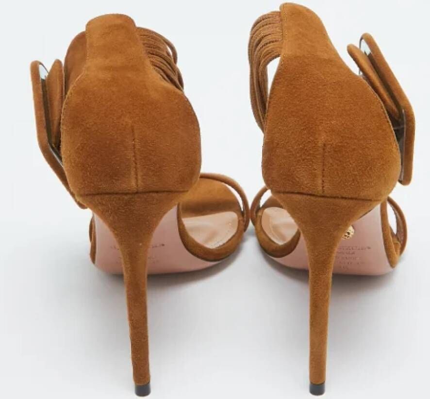 Aquazzura Pre-owned Suede sandals Brown Dames