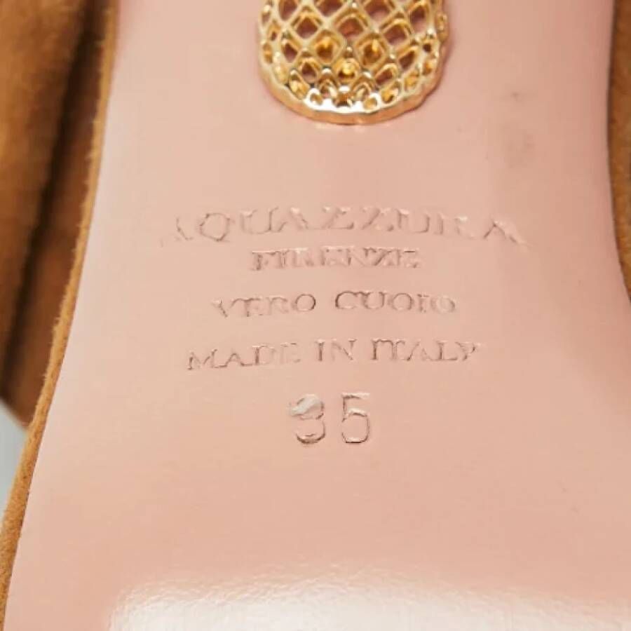 Aquazzura Pre-owned Suede sandals Brown Dames