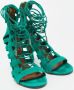 Aquazzura Pre-owned Suede sandals Green Dames - Thumbnail 4