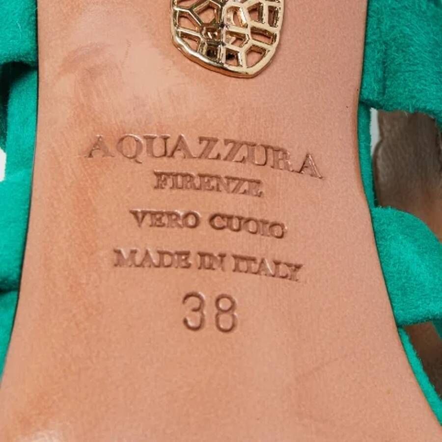 Aquazzura Pre-owned Suede sandals Green Dames