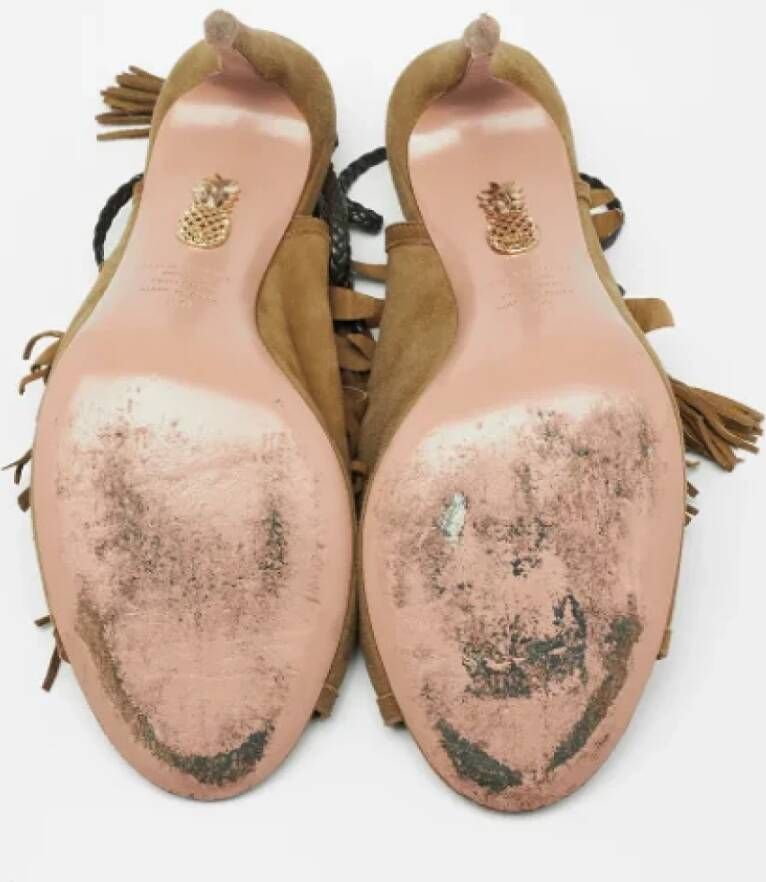 Aquazzura Pre-owned Suede sandals Green Dames