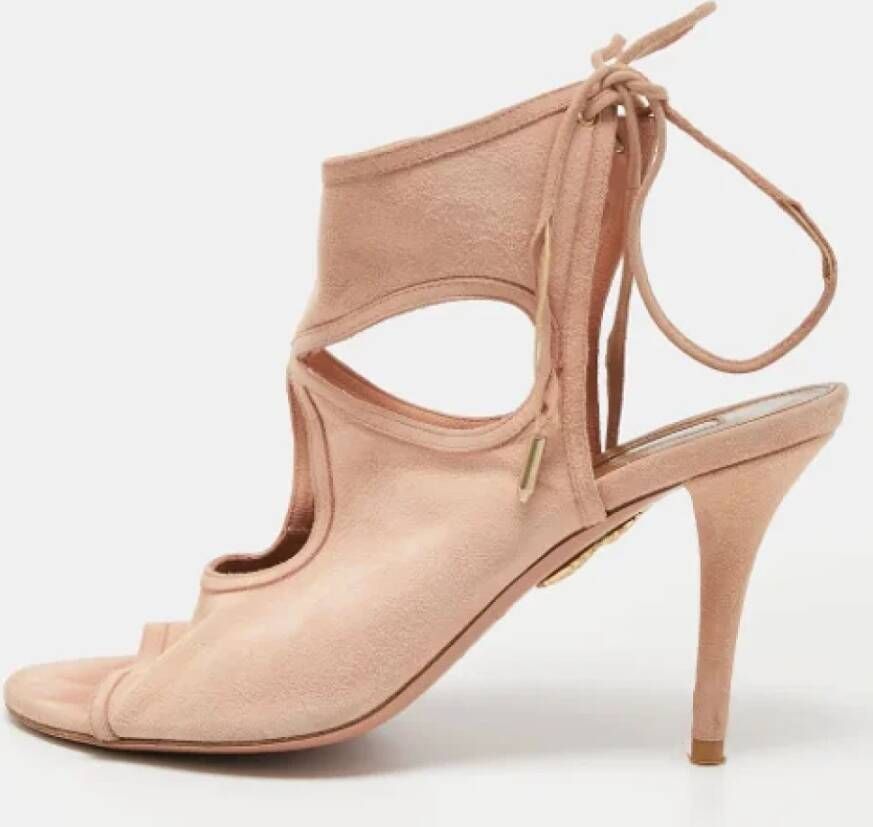 Aquazzura Pre-owned Suede sandals Pink Dames