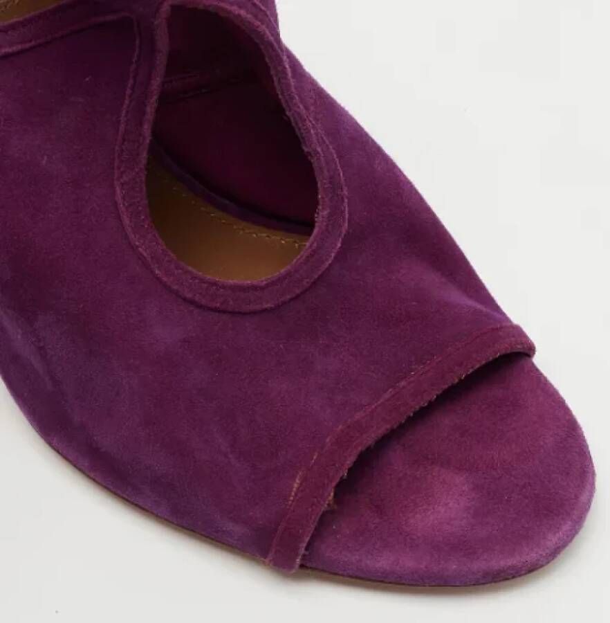 Aquazzura Pre-owned Suede sandals Purple Dames