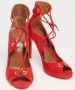 Aquazzura Pre-owned Suede sandals Red Dames - Thumbnail 4