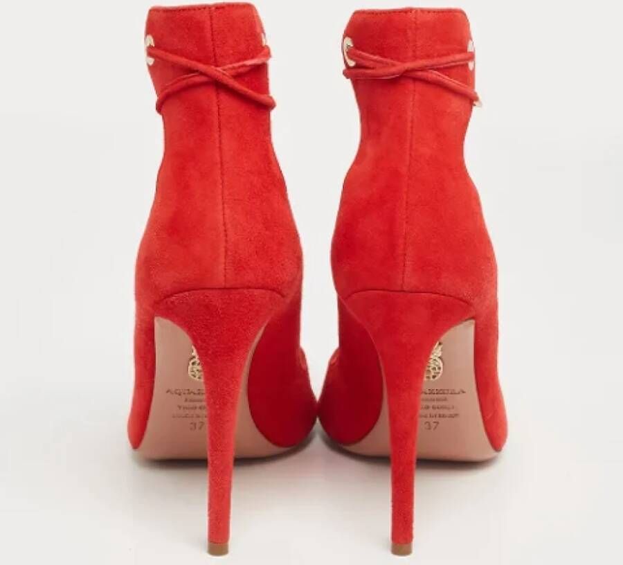 Aquazzura Pre-owned Suede sandals Red Dames