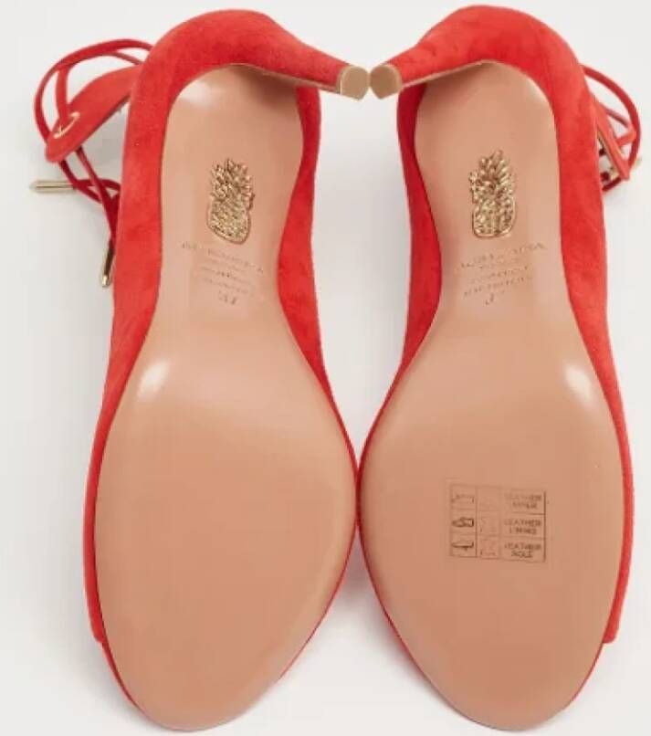 Aquazzura Pre-owned Suede sandals Red Dames