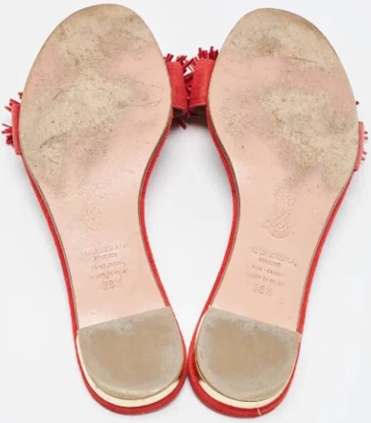 Aquazzura Pre-owned Suede sandals Red Dames