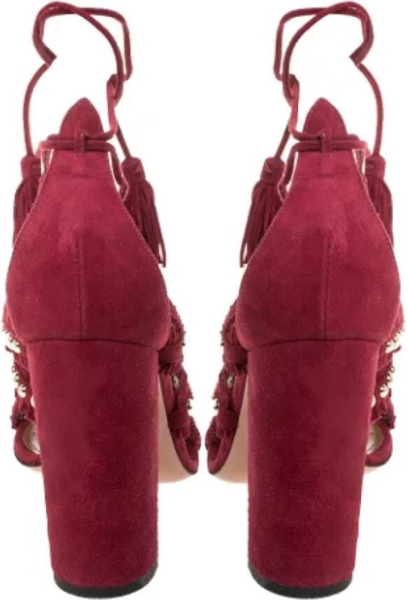 Aquazzura Pre-owned Suede sandals Red Dames