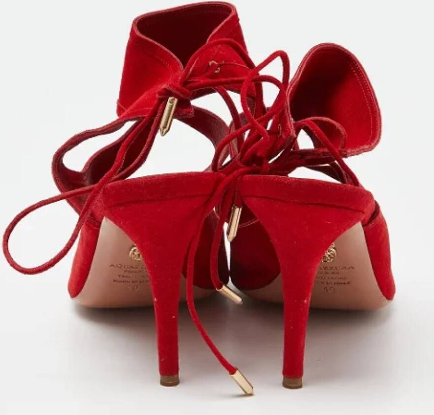 Aquazzura Pre-owned Suede sandals Red Dames