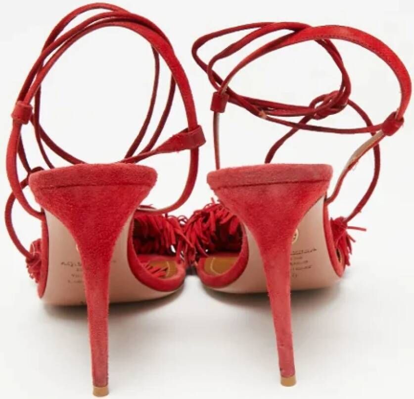 Aquazzura Pre-owned Suede sandals Red Dames