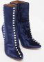 Aquazzura Pre-owned Velvet boots Blue Dames - Thumbnail 4