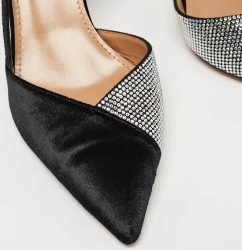 Aquazzura Pre-owned Velvet heels Black Dames
