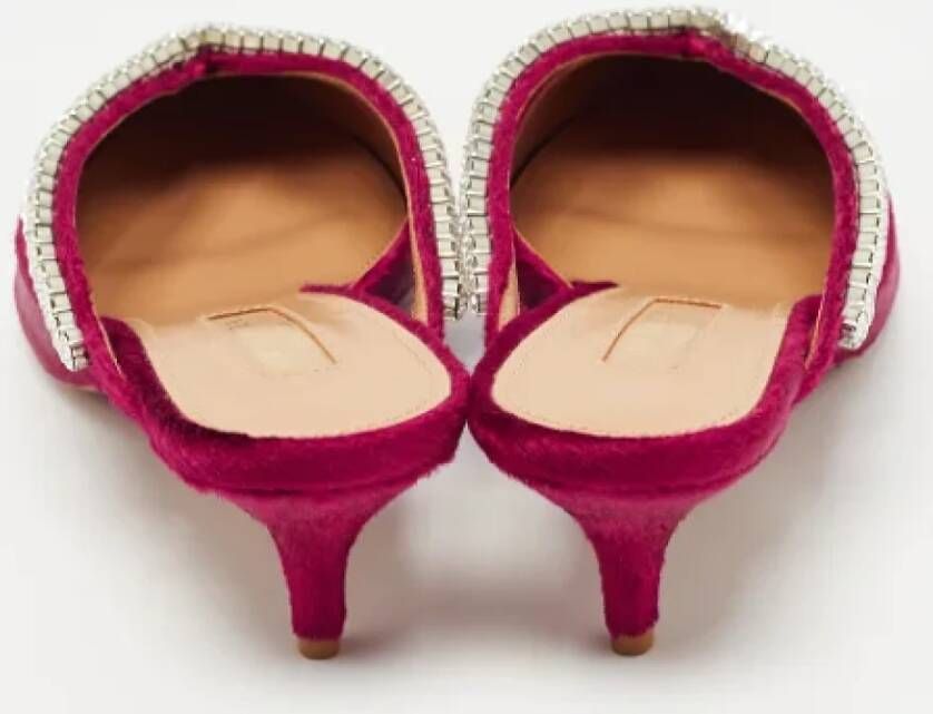 Aquazzura Pre-owned Velvet sandals Pink Dames