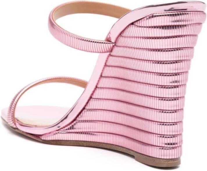 Aquazzura Roze Metallic Sleehak Sandalen Pink Dames