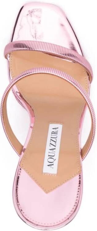 Aquazzura Roze Metallic Sleehak Sandalen Pink Dames