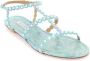 Aquazzura Slangenprint sandalen met kristallen Blue Dames - Thumbnail 4