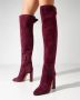Aquazzura Suède Kniehoge Laarzen Joplin Bordeaux - Thumbnail 2