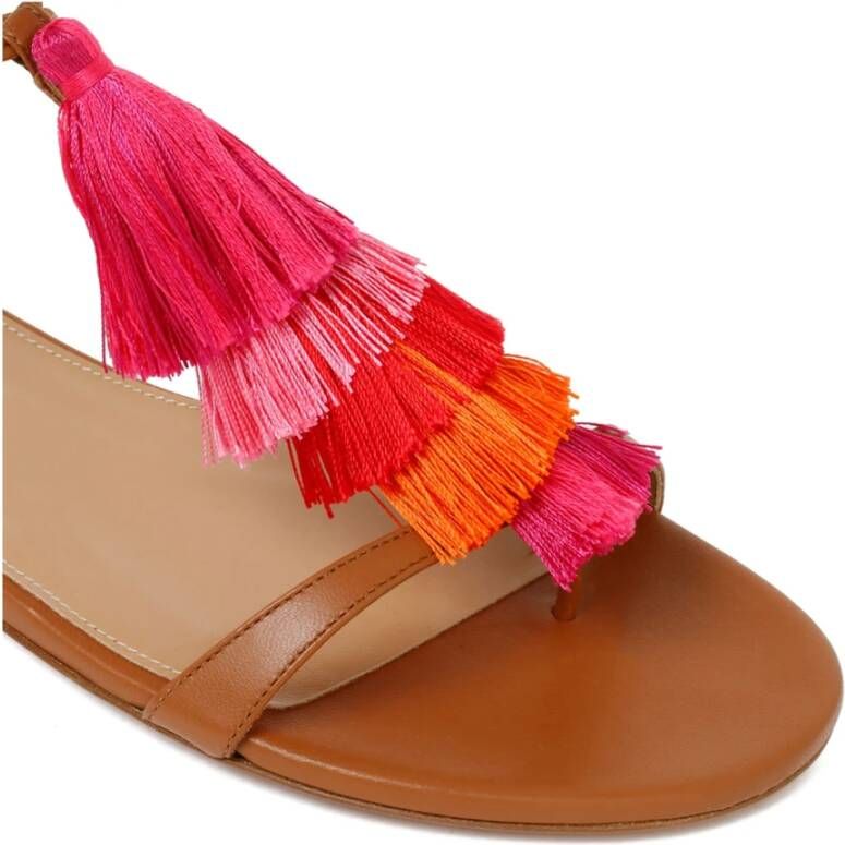 Aquazzura Tassel Sandal Flat met Franjes