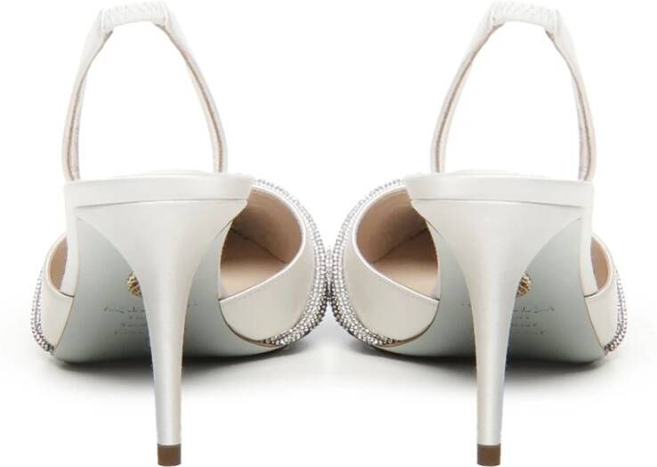 Aquazzura Witte Satijnen Slip-On Stiletto Hakken