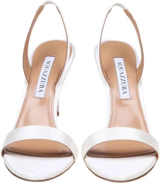 Aquazzura Witte Satijnen Stiletto Hakken Pumps White Dames