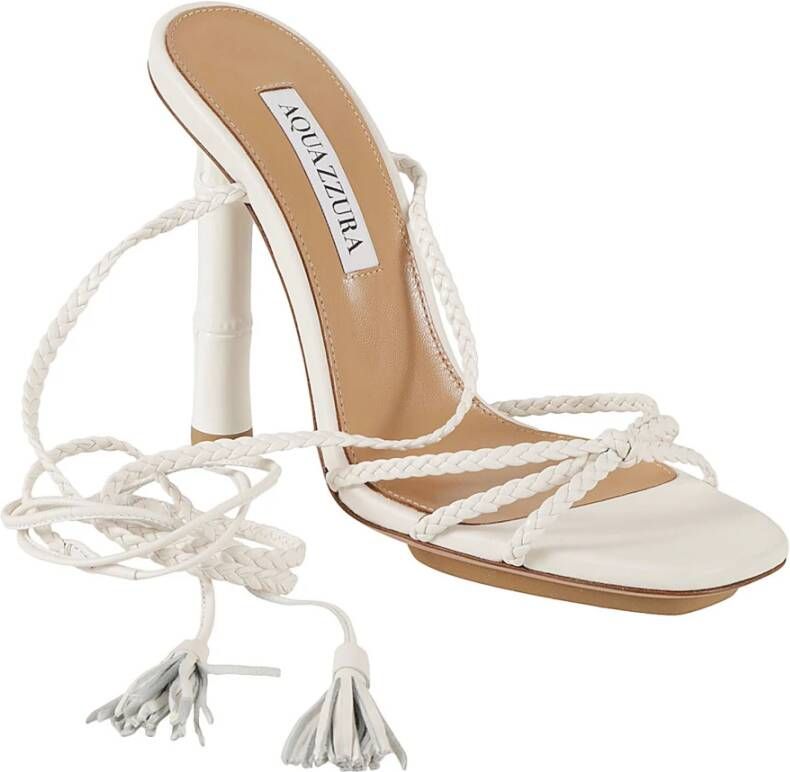 Aquazzura Witte Wild Bamboo Sandalen White Dames