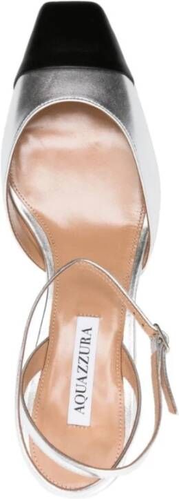 Aquazzura Zilver Zwart Flirt Sandalen Multicolor Dames