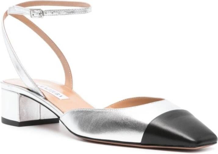 Aquazzura Zilver Zwart Flirt Sandalen Multicolor Dames