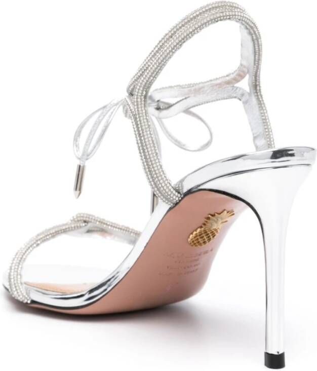 Aquazzura Zilveren Sandalen met Kristallen Gray Dames