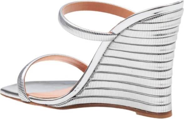 Aquazzura Zilveren Sleehak Sandalen Elegante Stijl
