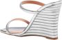 Aquazzura Sandalen Riviera Chain Wedge Sandal In Shiny Mirror-Effect in zilver - Thumbnail 3